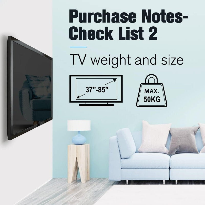 Monster Fixed TV Wall Mount Bracket For 37"-85" TVs Low Profile VESA 600x400mm