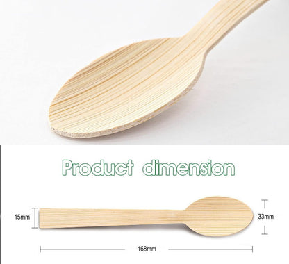 iECO 320pcs Disposable 100% Bamboo Utensils Set - Fork or Spoon Cutlery Set