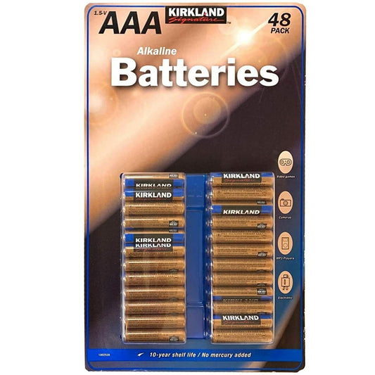 48 x Kirkland AAA 1.5v Alkaline Remote Toy RC Battery Power Preserve Batteries