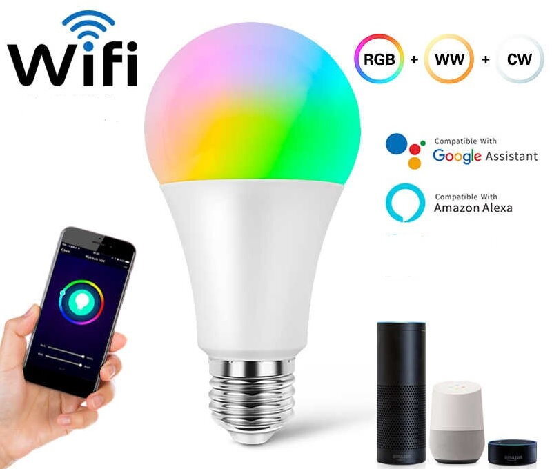 V-TAC Bluetooth Smart RGB LED Light Bulb A60 E27 or B22 - App or Voice Control