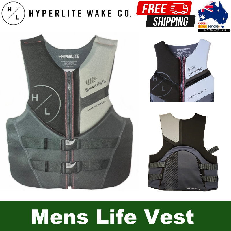 Hyperlite Wake Co Mens Elite Life Jacket Vest Australian Approved Water Sports