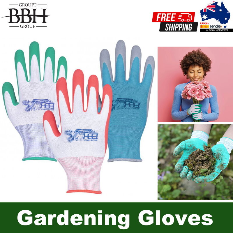 Groupe BBH Latex Foam Comfort Grip Breathable Durable Gardening Gloves for Women