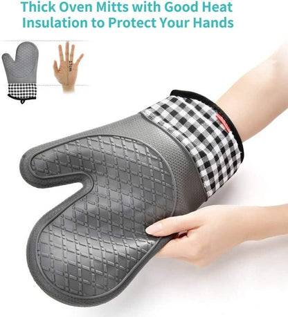 Ankway Silicone Oven Gloves and Pot Holders Set W/ Quilted Liner Heat Resistant