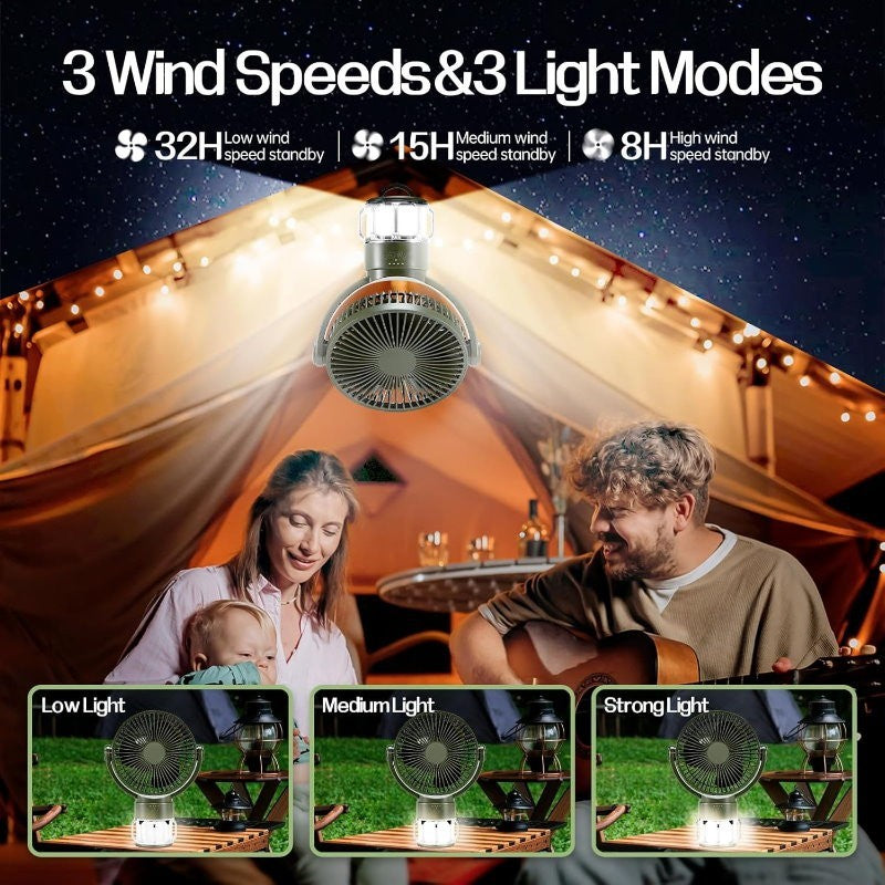 LittleDayz 3-in-1 Battery Powered Fan, LED Lantern & Power Bank Remote Control