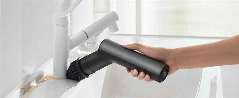 HOTO Cordless Electric Spin Scrubber Adjustable Angles with 6 Brush Heads