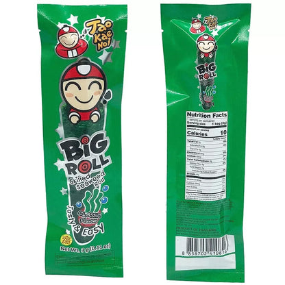 30 x 3g Tao Kae Noi Big Roll Grilled Seaweed Roll Snack Individually Wrapped