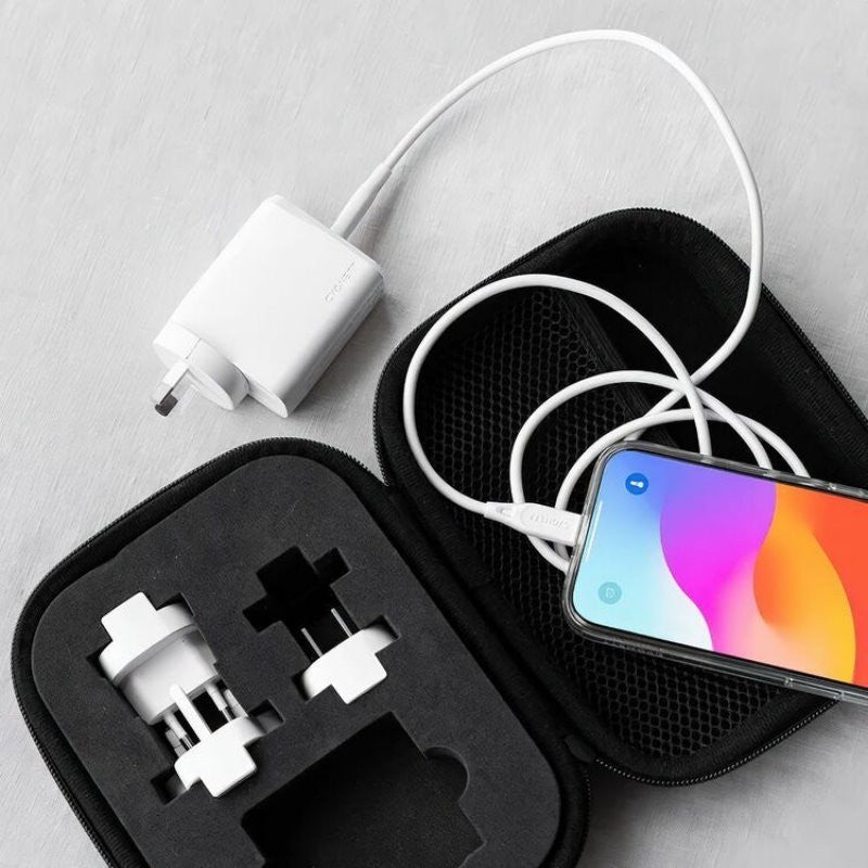 Cygnett PowerMaxx 33 Watt Travel Wall Charger Kit with 5000mAh Power Bank, Case