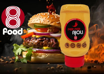 8Food Peri Peri Aioli Dressing Spicy Chili Mayo Dipping Sauce Australian Made 1L