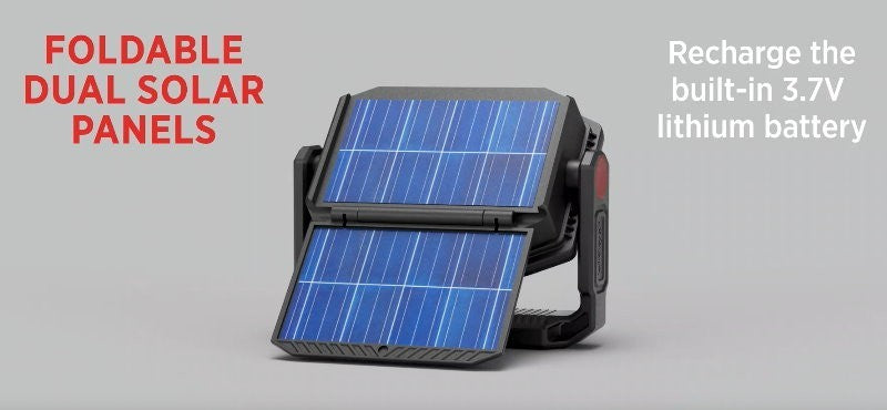 Infinity X1 3000 Lumen Solar Rechargeable Portable Floodlight Torch Work Light