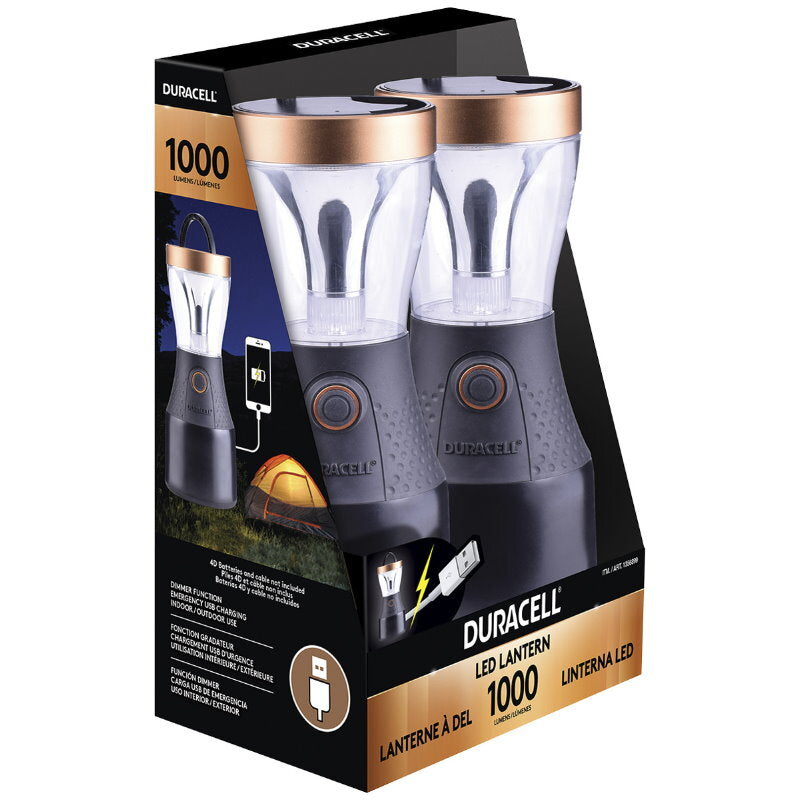 Duracell 1000 Lumens LED Lantern with Emergency USB Charging - Camping, Night