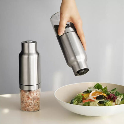 CARAHAN Salt / Pepper Gravity Activated Electric Grinder Set Adjustable & AUTO