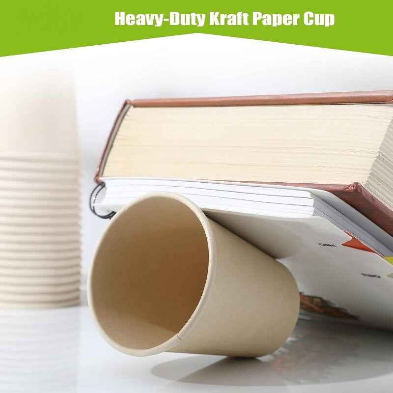 EcoSouLife 150 Pack Bamboo Pulp Cups Natural 355 mL Disposable Drinking Cups