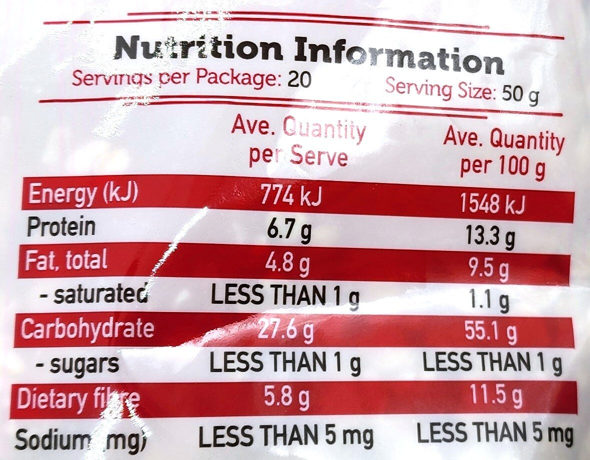 Australian Organic Breakfast Rolled Oats Source of Protein Fibre GMO Free 1kg