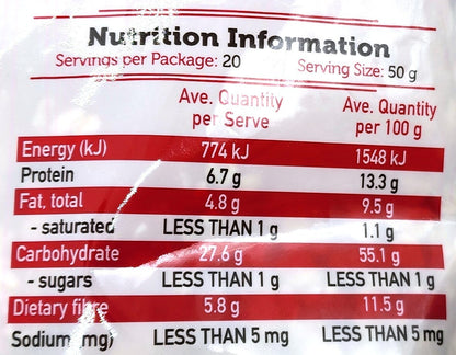 Australian Organic Breakfast Rolled Oats Source of Protein Fibre GMO Free 1kg