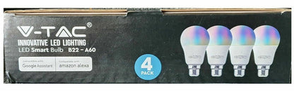 V-TAC Bluetooth Smart RGB LED Light Bulb A60 E27 or B22 - App or Voice Control