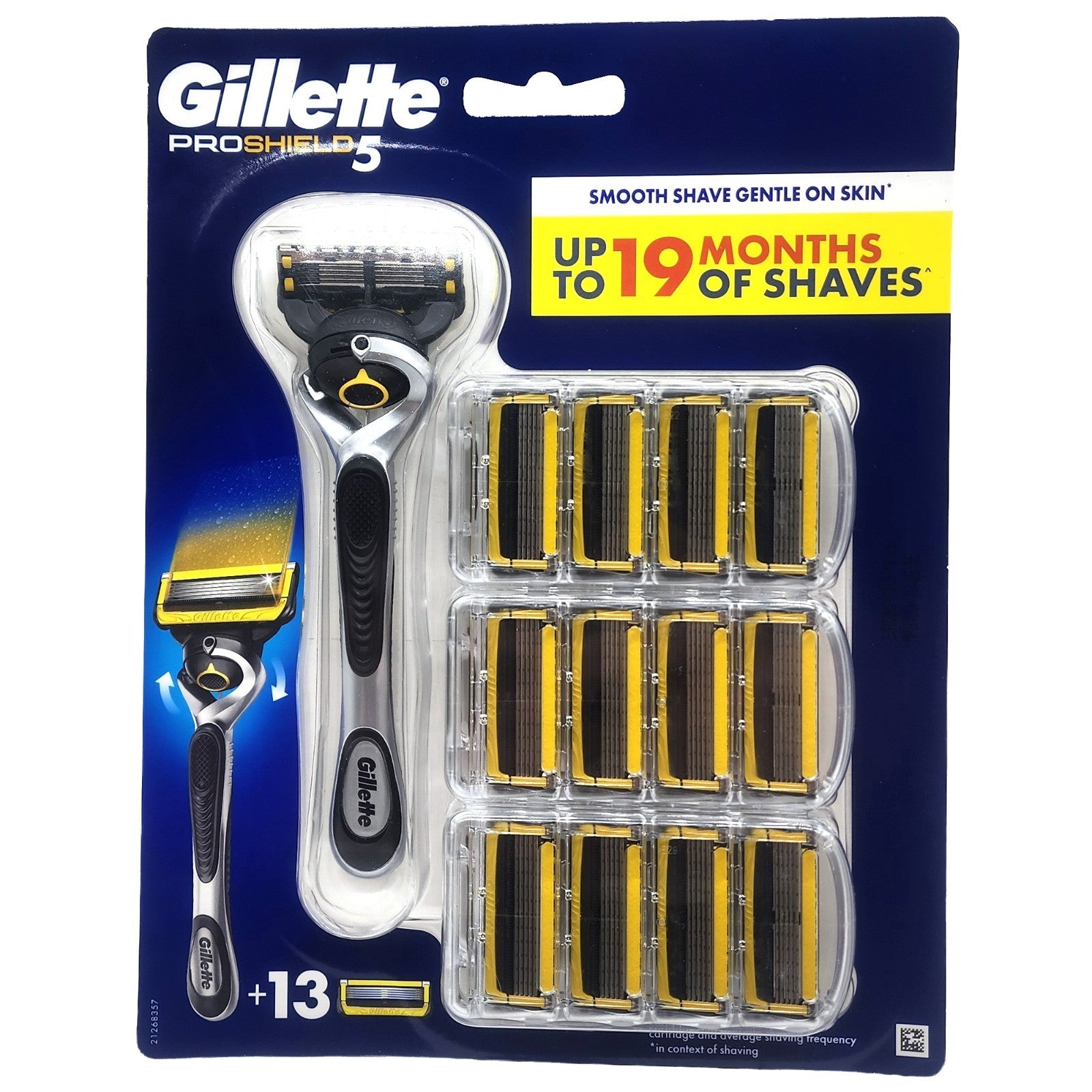 Gillette Fusion Proshield 5 Razor Handle With 13 Razor Blade Refill Cartridges