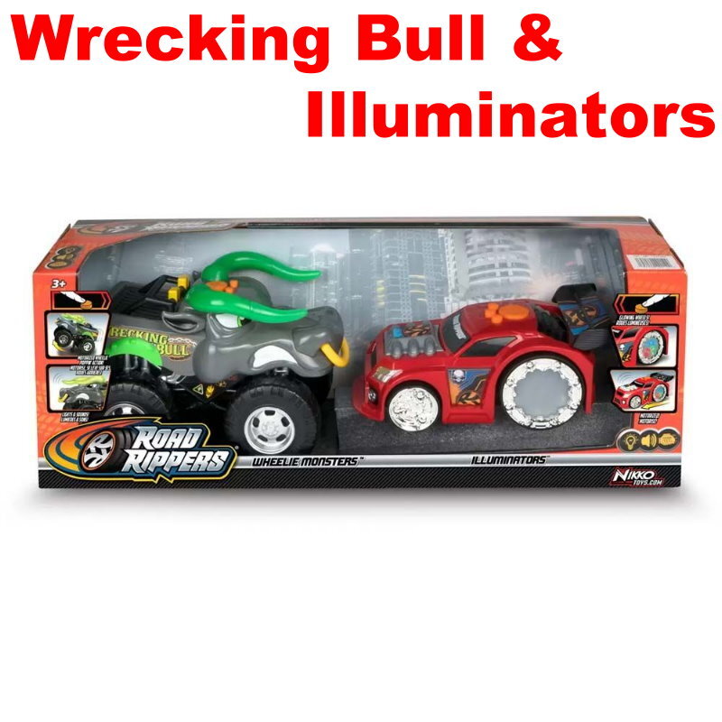 Nikko Road Rippers Wheelie Monsters Bull & Illuminator or Afterburner