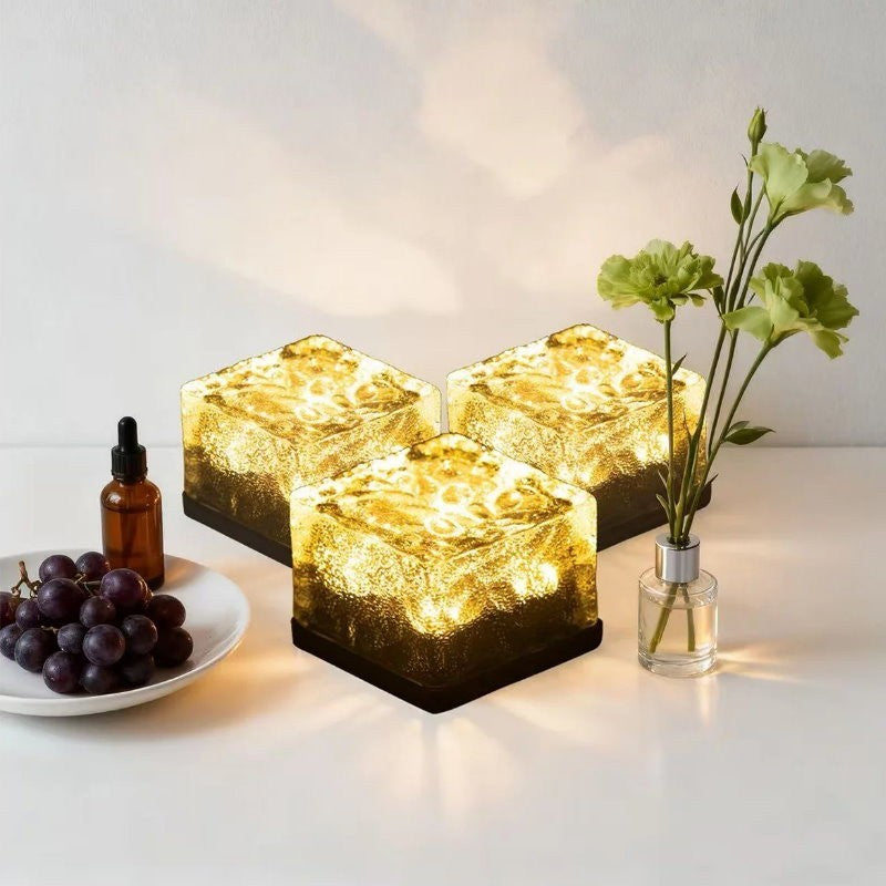 Dais 6-Pack Outdoor Waterproof Solar Brick Light Ice Cube for Garden, Pathway