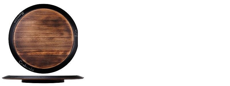 BIRDROCK HOME 18" Wood Chalkboard Lazy Susan Turntable Organizer with Pencil