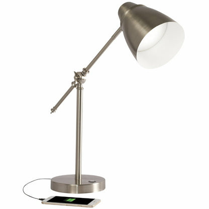 Ottlite Harmonize Metal LED Desk Lamp with USB charging reduces eyestrain by 51%