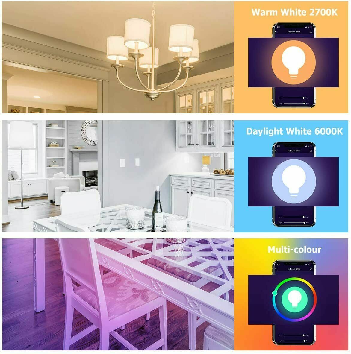 6-Pack V-TAC GU10 WiFi LED SMART Spotlight RGB 5.5Watt -Alexa & Google Assistant
