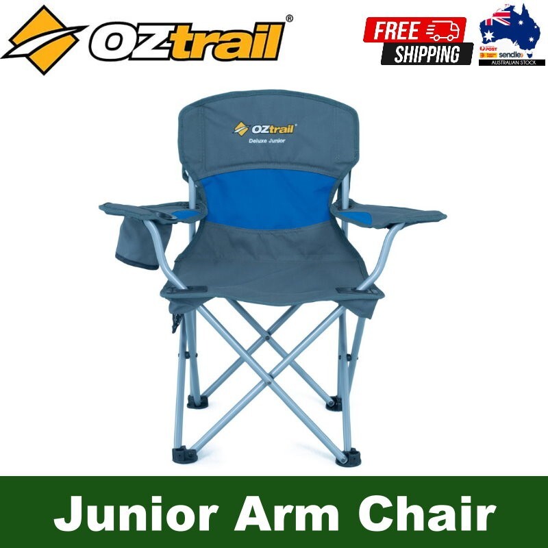 OZtrail Deluxe Junior Arm Chair with Carry Bag 80kg Weight Capacity