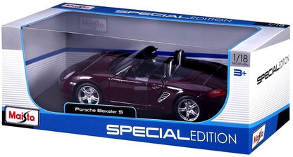 Maisto 1:18 Scale Special Edition Porsche Boxster S Die Cast Car Set Maroon
