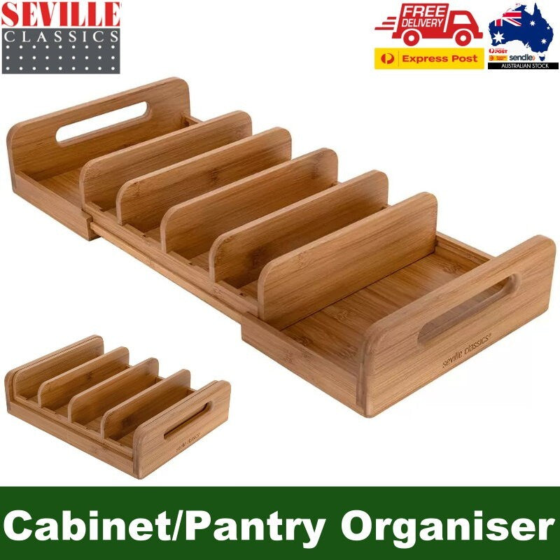Seville Classics Kitchen Expandable Cabinet And Pantry Organiser with Dividers