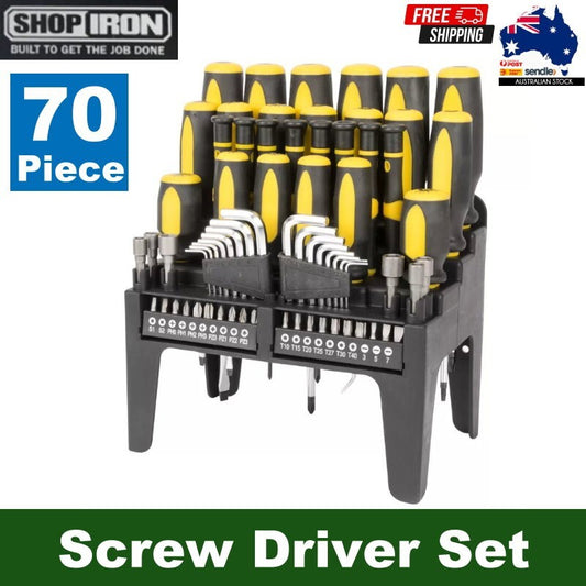 Shop Iron 70 Pieces Screw Driver Set PH, SL And Star With Plastic Storage Rack
