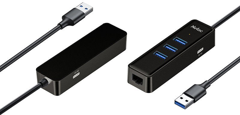 Netac 5-in-1 USB 3.0 Hub with 1000Mbps Gigabit RJ45 & Type-C Power Supply