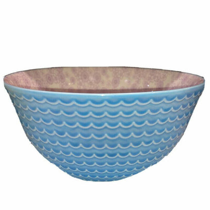 6-Piece Signature Housewares Stoneware Pad Print Bowls 660mL Microwave/Dishwashe