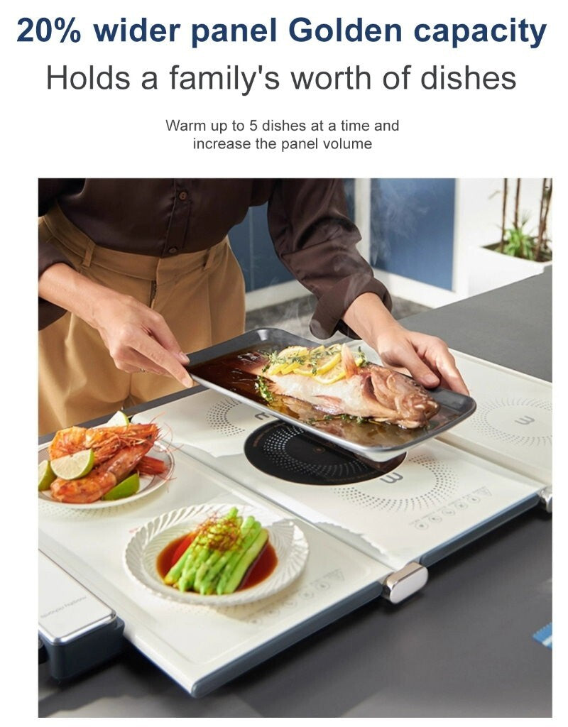 Morphy Richards 2-in-1 Electric Foldable Cooktop And Food Warmer with Hot Plate