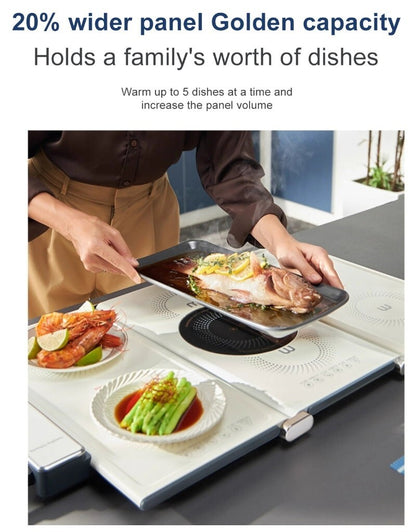 Morphy Richards 2-in-1 Electric Foldable Cooktop And Food Warmer with Hot Plate