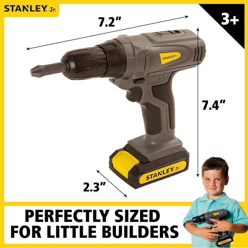 Stanley Jr. 18-Piece Role Play Toy Battery Power Tool Set Sound & Light for Kids