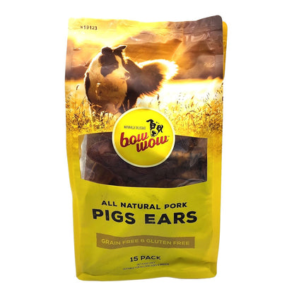 Bow Wow 15 xAll Natural Pork Pigs Ears Dog Pet Food Treat Australian Made HACCP