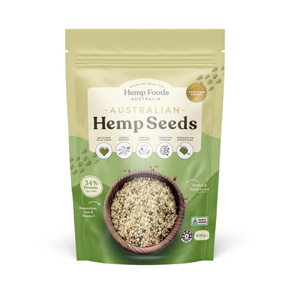 Essential Hemp Australian Hulled Hemp Seed 800g Gluten Dairy Free Vegan Friendly