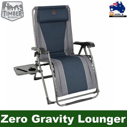 Timber Ridge Reclining Chair Zero Gravity Lounger 159 kg Weight Capacity