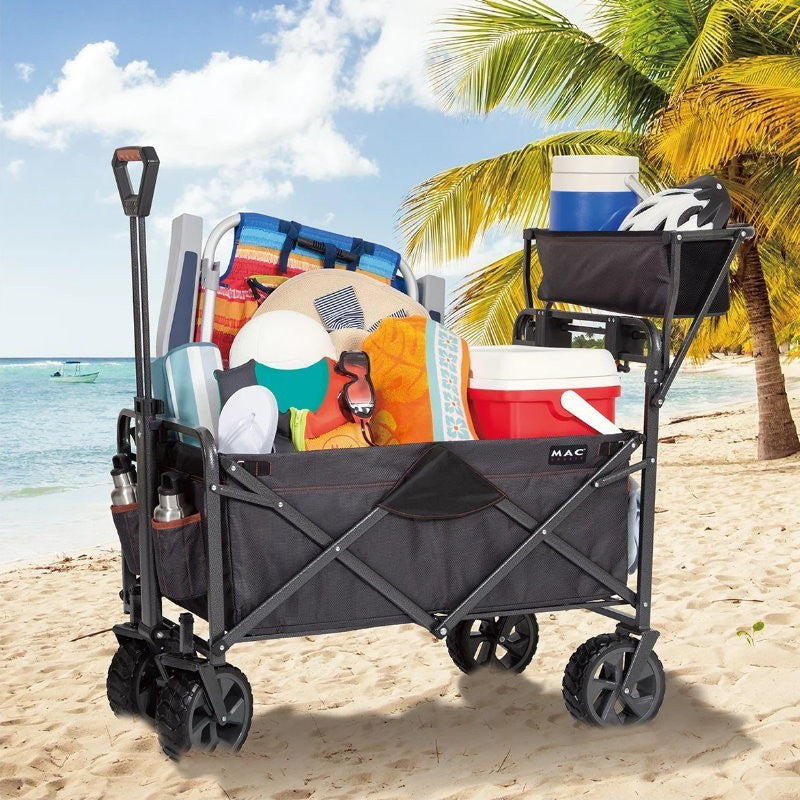 MacSports XXL Heavy Duty Collapsible Outdoor Push Pull Folding Wagon All Terrain