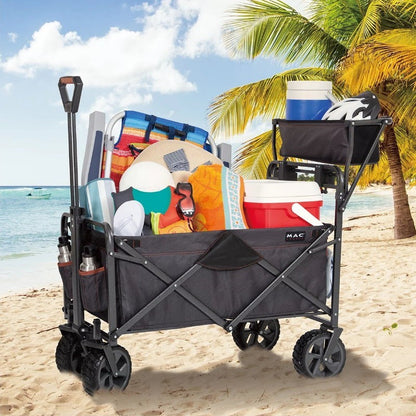 MacSports XXL Heavy Duty Collapsible Outdoor Push Pull Folding Wagon All Terrain