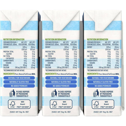 24 x 200ml Devondale 100% Pure Full Cream Kids Long Life Milk No Preservatives