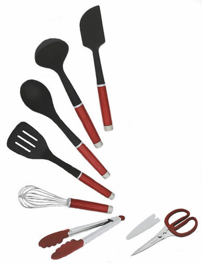 KitchenAid 7 Piece Kitchen Tool & Gadget Set - Turner, Spoon, Ladle, Tipped Tong