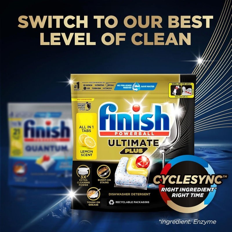 Finish Powerball 100 Count Ultimate Plus Lemon Scent Dishwashing Tablets