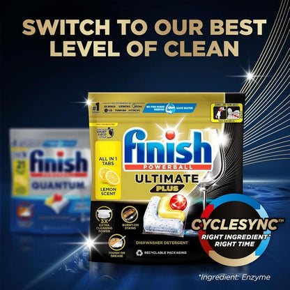 Finish Powerball 100 Count Ultimate Plus Lemon Scent Dishwashing Tablets