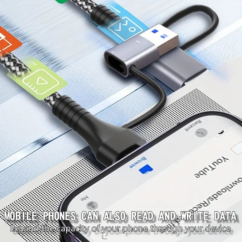 Universal 5-in-2 USB 3.2 Gen2 10Gbps Hub Splitter with 4x USB 3.2 + 1x USB C