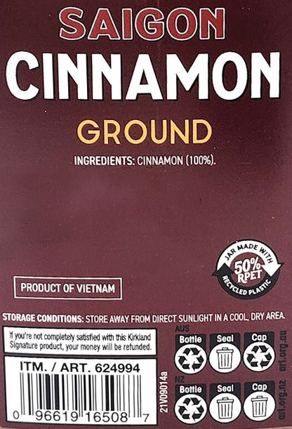 Kirkland Signature Ground Saigon Cinnamon Kosher Herbs Spices Seasoning 303g