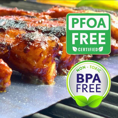 MIU 6-Pack PRO Non-Stick Reusable BBQ Grill Mats - Non-Toxic PFOA & BPA FRE