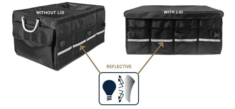 Eurow 65L Automotive Trunk Organizer Car Boot Storage Collapsible Aluminium Hand