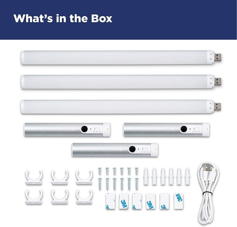 Westinghouse 3-Pack Rechargeable LED Wireless Wave Activated Light Bar Kitchen