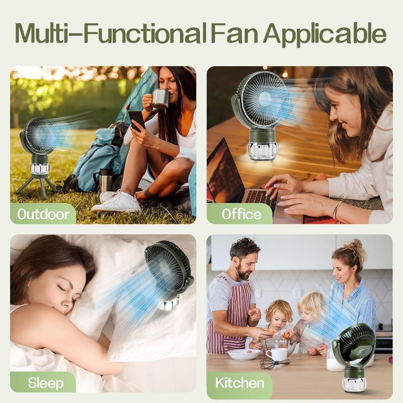 LittleDayz 3-in-1 Battery Powered Fan, LED Lantern & Power Bank Remote Control
