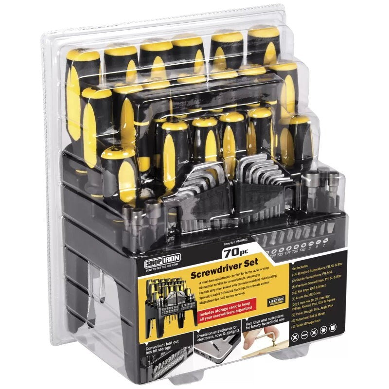 Shop Iron 70 Pieces Screw Driver Set PH, SL And Star With Plastic Storage Rack